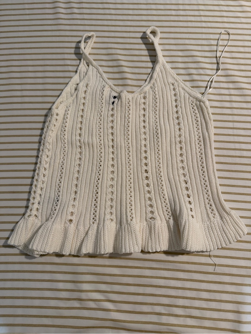 Universal Thread Cream Knit Ruffle-Hem Camisole - Picture 2 of 2